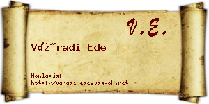 Váradi Ede névjegykártya