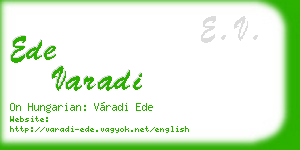 ede varadi business card