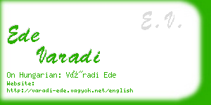 ede varadi business card
